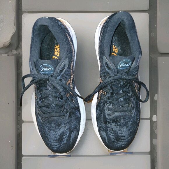 WOMEN'S ASICS GEL-CUMULUS 23 Black Rose Gold Running Shoes Sneakers Size US 7 - Picture 2 of 16